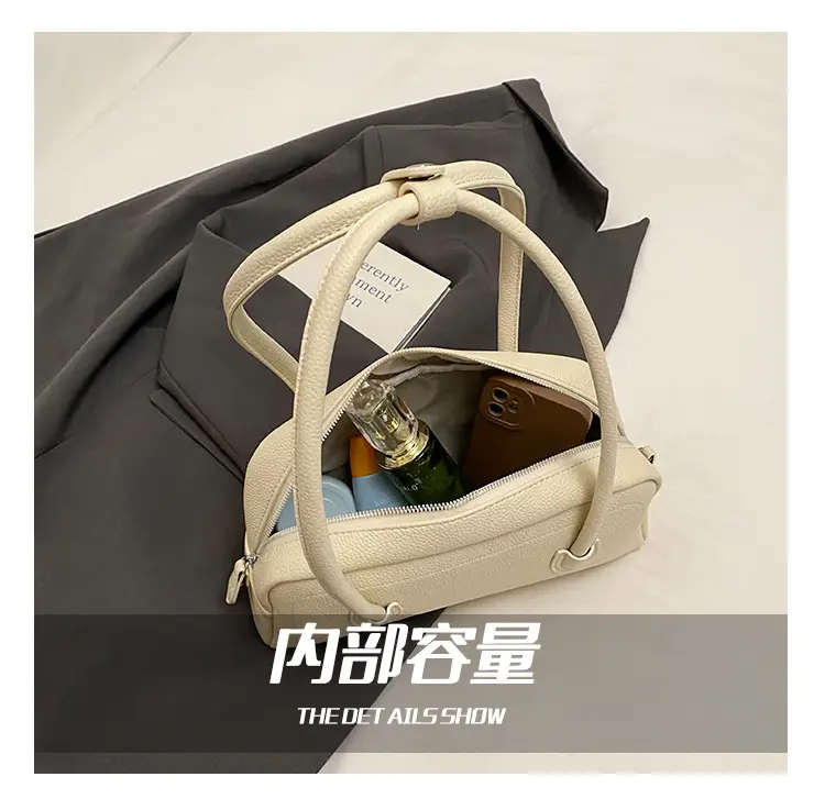 Women's Yellow Litchi Pattern Shoulder Bag — feature 6