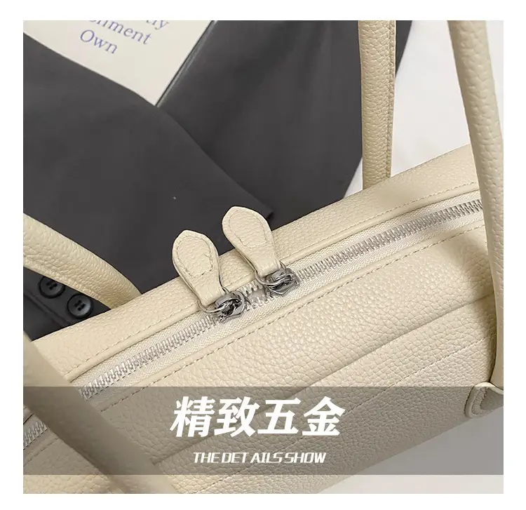 Women's Yellow Litchi Pattern Shoulder Bag — feature 7
