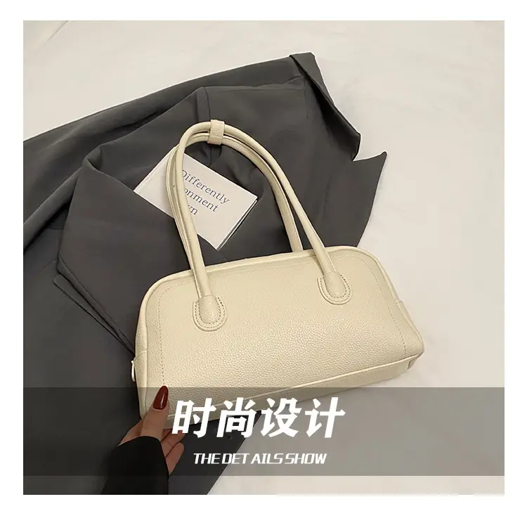 Women's Yellow Litchi Pattern Shoulder Bag — feature 8