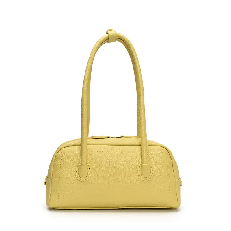 Women's Yellow Litchi Pattern Shoulder Bag - Image 3