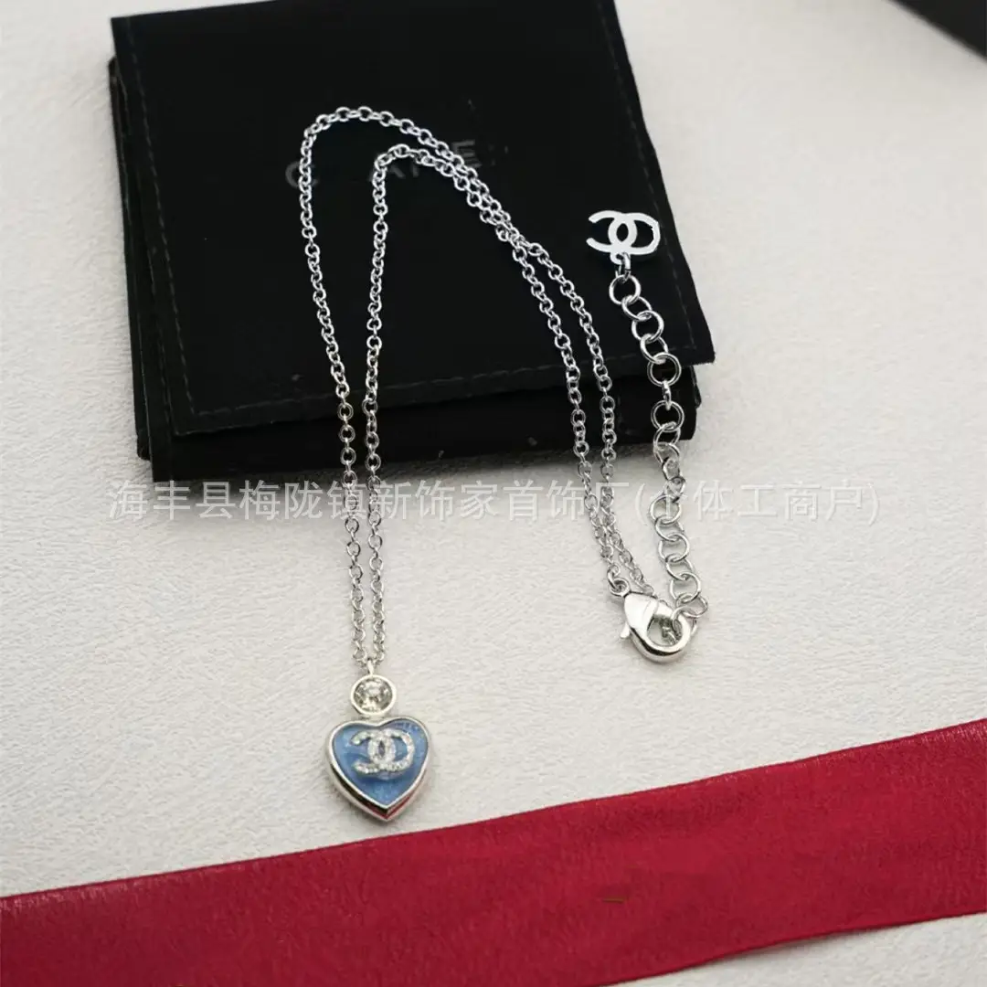 25B Pearl Heart Necklace with Letter Clavicle Chain - Image 69