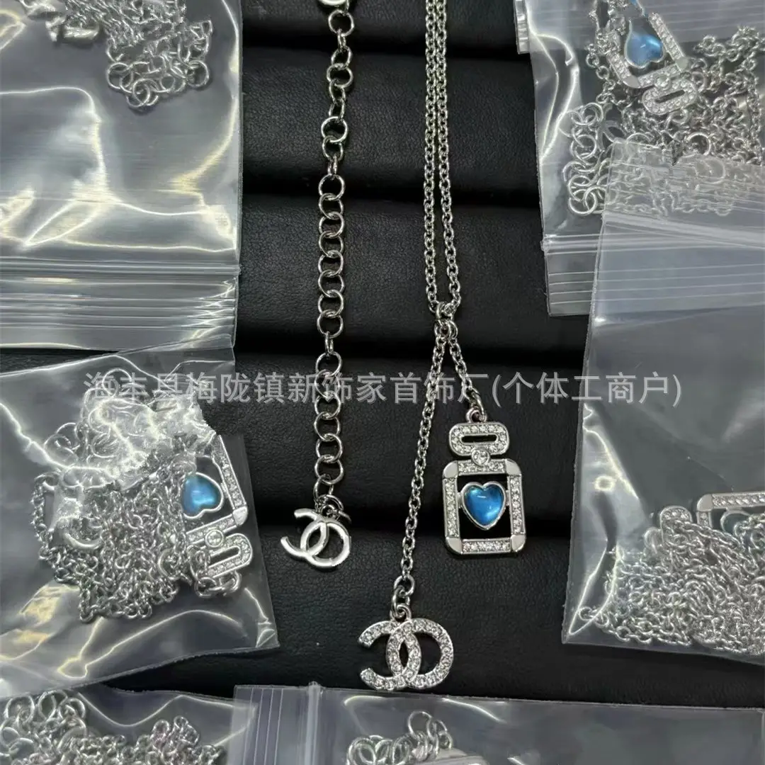 25B Pearl Heart Necklace with Letter Clavicle Chain - Image 70