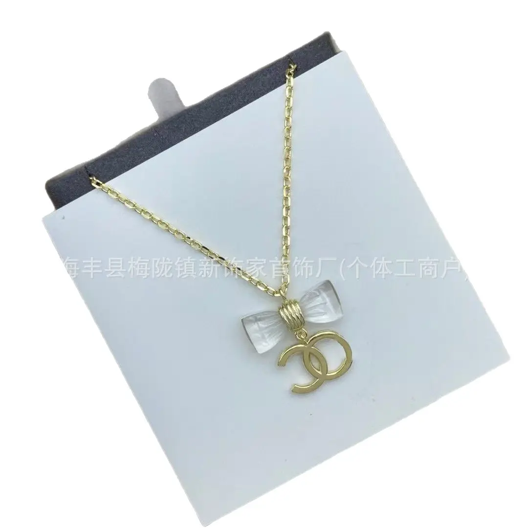 25B Pearl Heart Necklace with Letter Clavicle Chain - Image 72