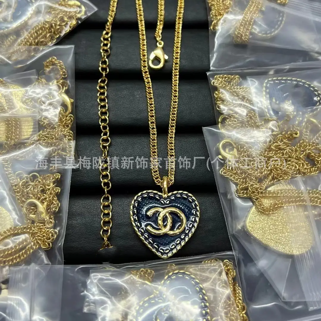 25B Pearl Heart Necklace with Letter Clavicle Chain - Image 22