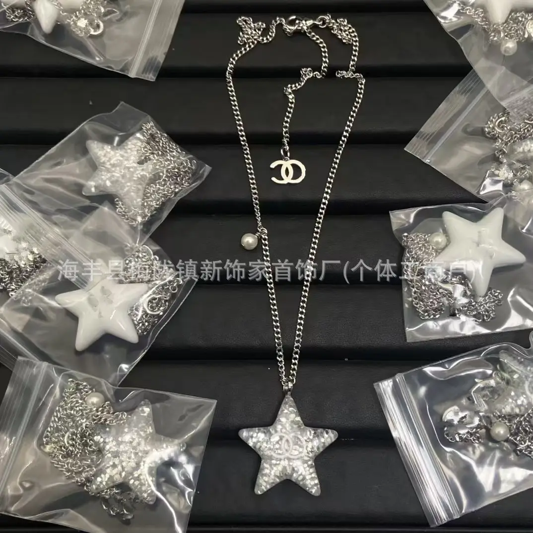 25B Pearl Heart Necklace with Letter Clavicle Chain - Image 26
