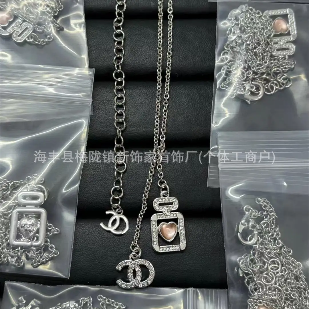 25B Pearl Heart Necklace with Letter Clavicle Chain - Image 32