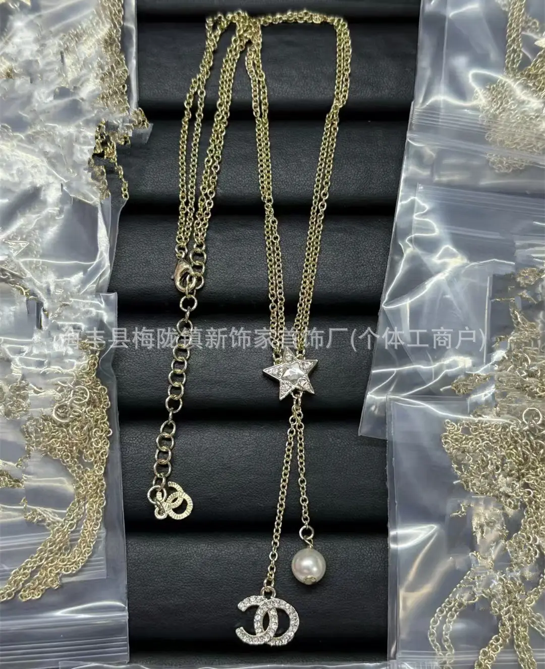 25B Pearl Heart Necklace with Letter Clavicle Chain - Image 43