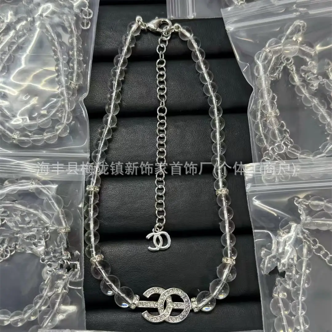 25B Pearl Heart Necklace with Letter Clavicle Chain - Image 51