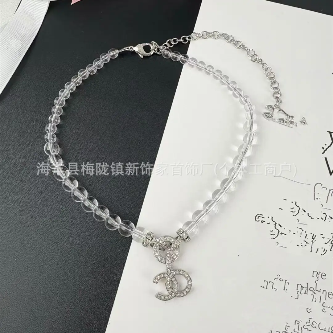25B Pearl Heart Necklace with Letter Clavicle Chain - Image 54