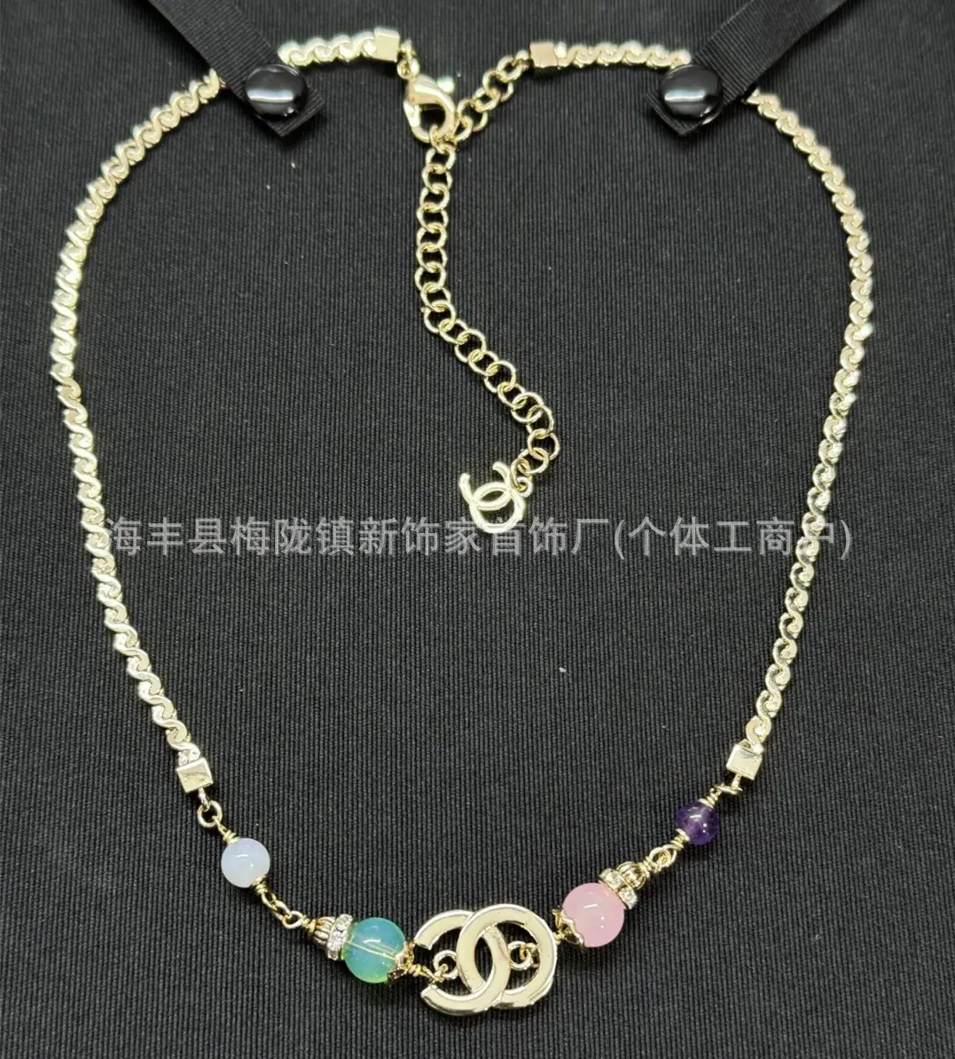 25B Pearl Heart Necklace with Letter Clavicle Chain - Image 57