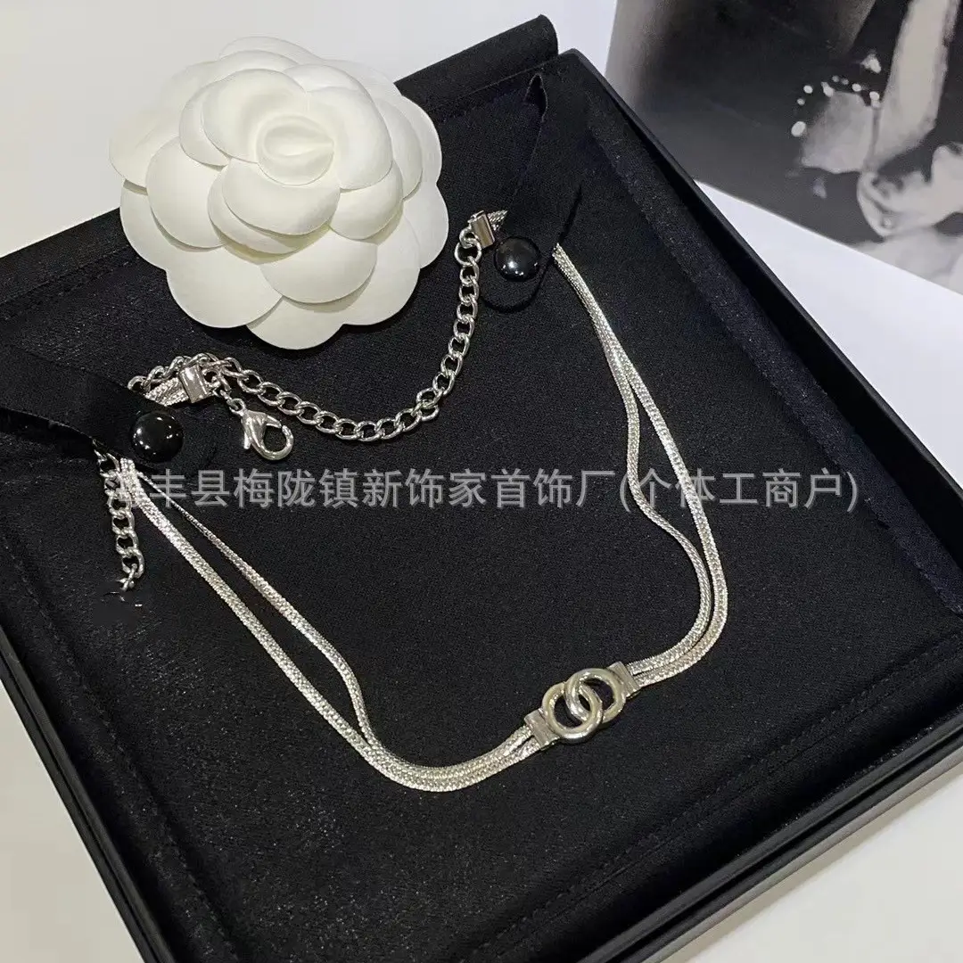25B Pearl Heart Necklace with Letter Clavicle Chain - Image 8