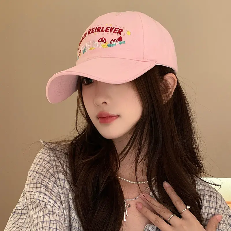 Women's Yellow Flower Letter Baseball Cap — feature 10