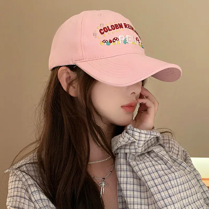 Women's Yellow Flower Letter Baseball Cap — feature 11