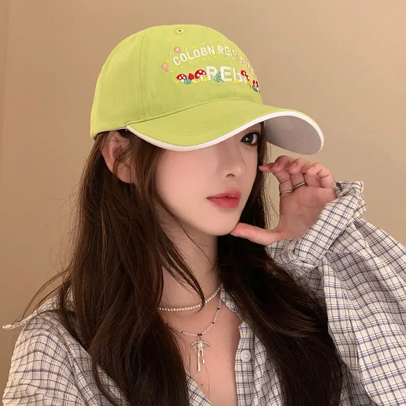 Women's Yellow Flower Letter Baseball Cap — feature 14