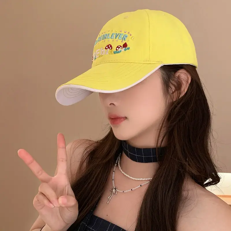 Women's Yellow Flower Letter Baseball Cap — feature 15