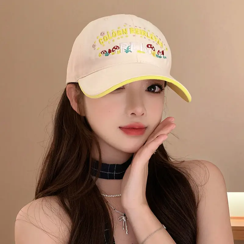 Women's Yellow Flower Letter Baseball Cap — feature 17