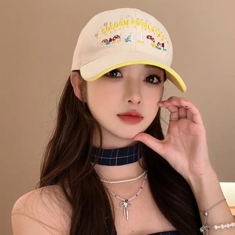 Women's Yellow Flower Letter Baseball Cap — feature 19