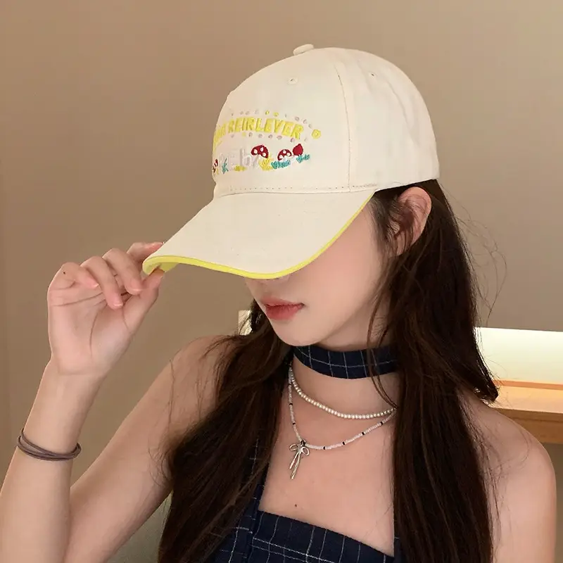 Women's Yellow Flower Letter Baseball Cap — feature 20