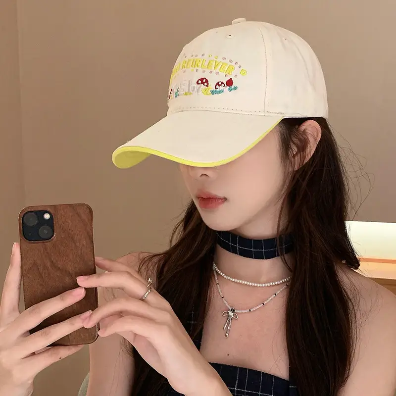 Women's Yellow Flower Letter Baseball Cap — feature 21
