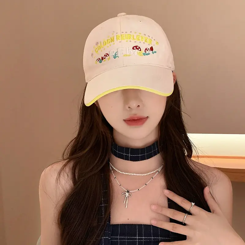 Women's Yellow Flower Letter Baseball Cap — feature 23