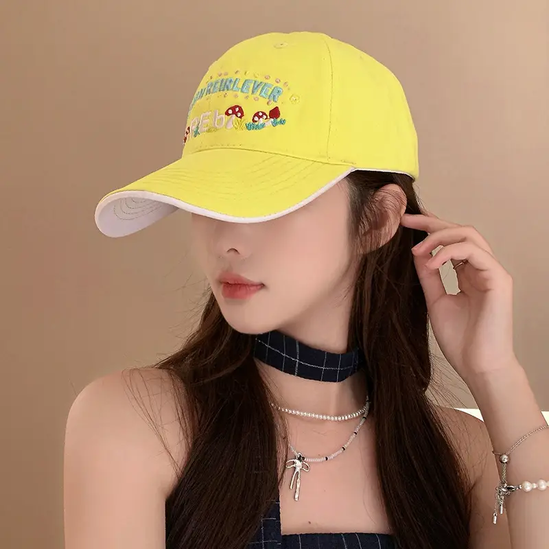 Women's Yellow Flower Letter Baseball Cap — feature 24