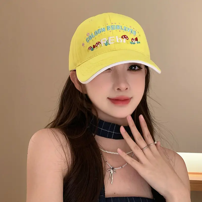 Women's Yellow Flower Letter Baseball Cap — feature 27