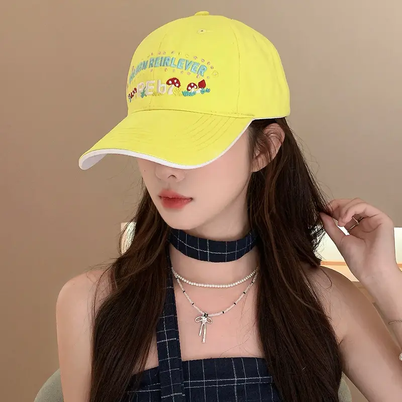 Women's Yellow Flower Letter Baseball Cap — feature 29