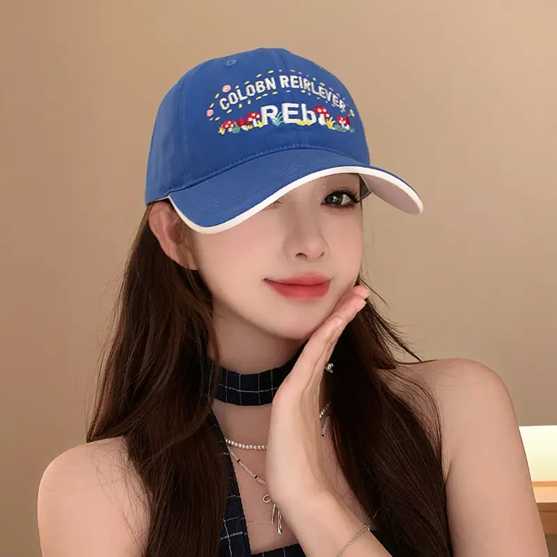 Women's Yellow Flower Letter Baseball Cap — feature 34