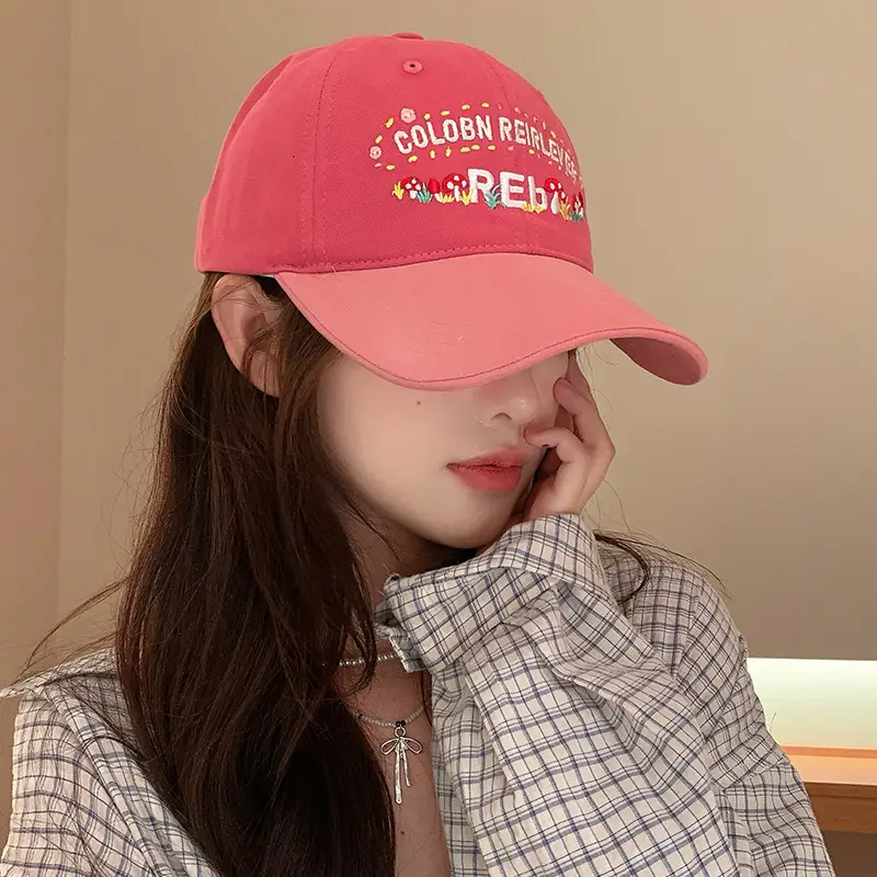 Women's Yellow Flower Letter Baseball Cap — feature 45