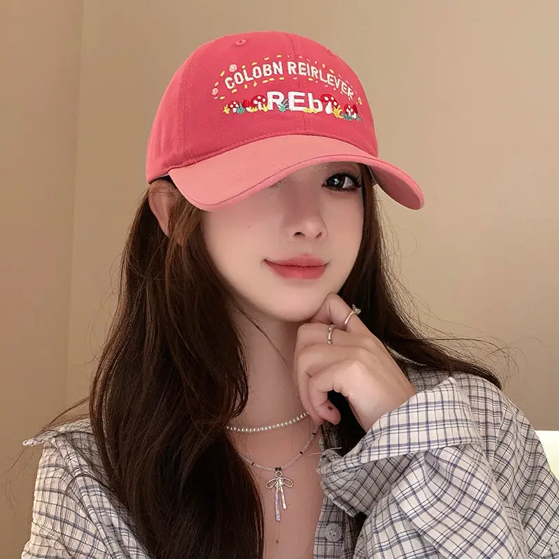 Women's Yellow Flower Letter Baseball Cap — feature 46