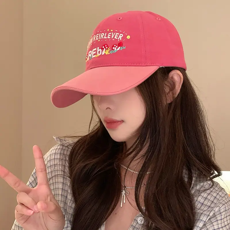 Women's Yellow Flower Letter Baseball Cap — feature 47