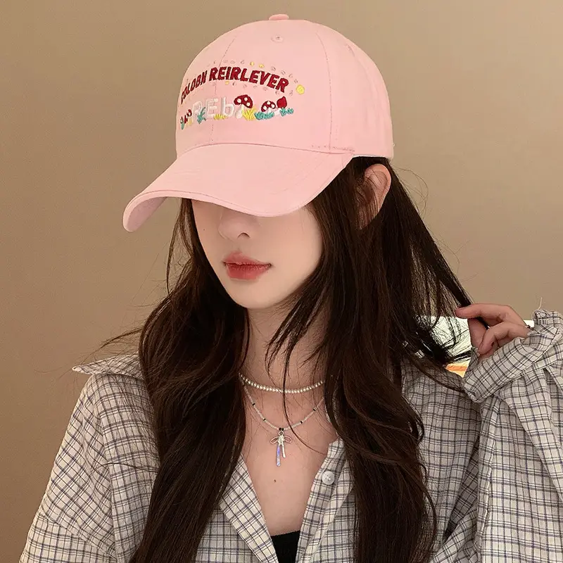 Women's Yellow Flower Letter Baseball Cap — feature 8