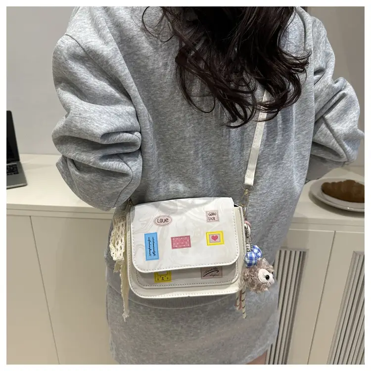 Pink White Embroidered Shoulder Bag for Women — feature 18