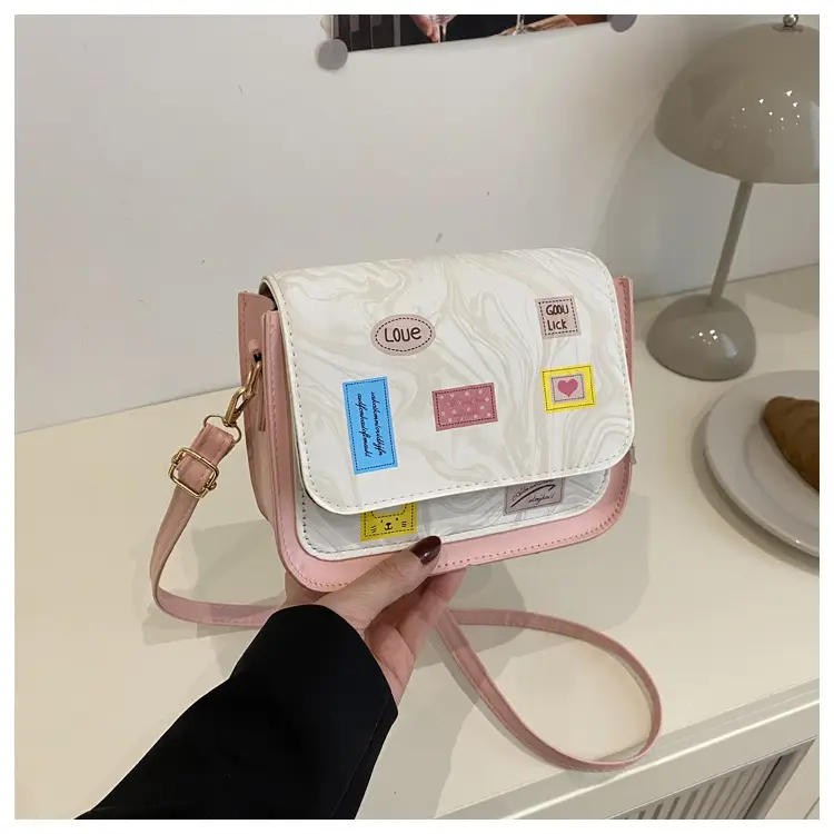 Pink White Embroidered Shoulder Bag for Women — feature 20