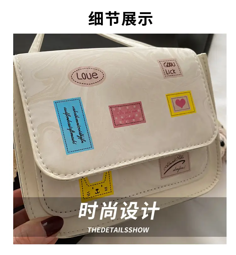 Pink White Embroidered Shoulder Bag for Women — feature 3