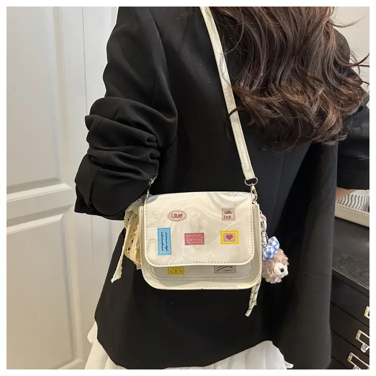 Pink White Embroidered Shoulder Bag for Women — feature 9