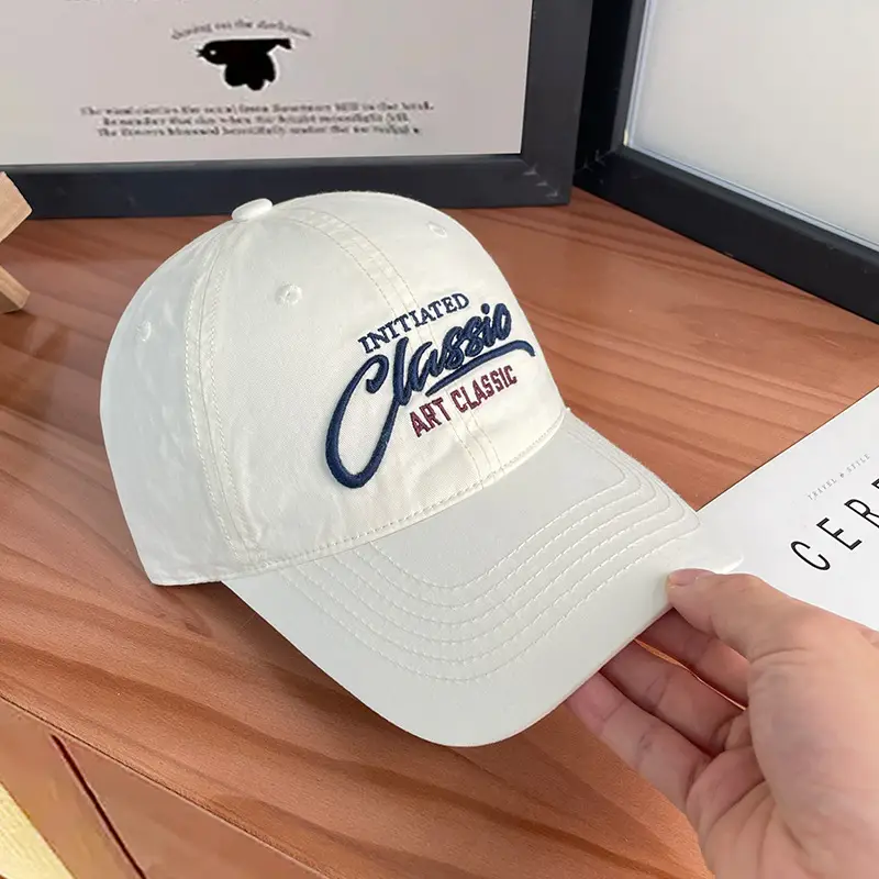 Women's White Letter Embroidered Baseball Cap — feature 23
