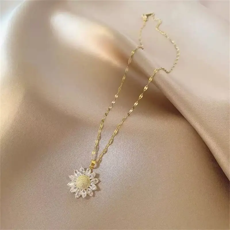 Titanium Steel Sunflower Necklace for Women - Image 2