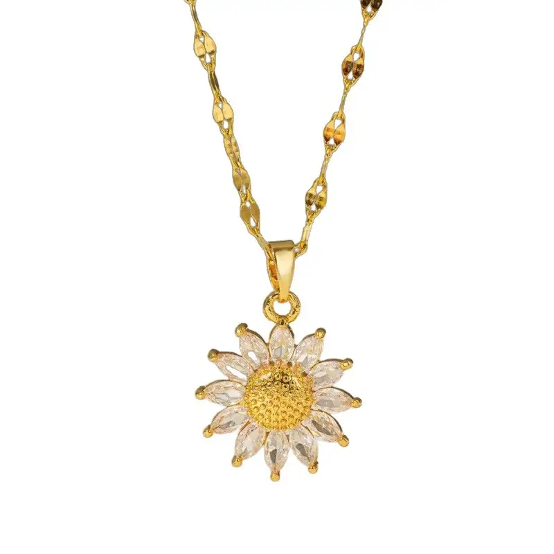 Titanium Steel Sunflower Necklace for Women - Image 5