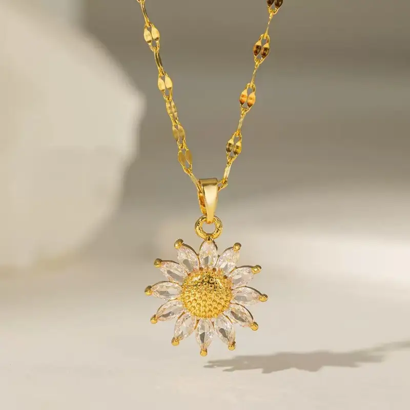Titanium Steel Sunflower Necklace for Women โ feature 5