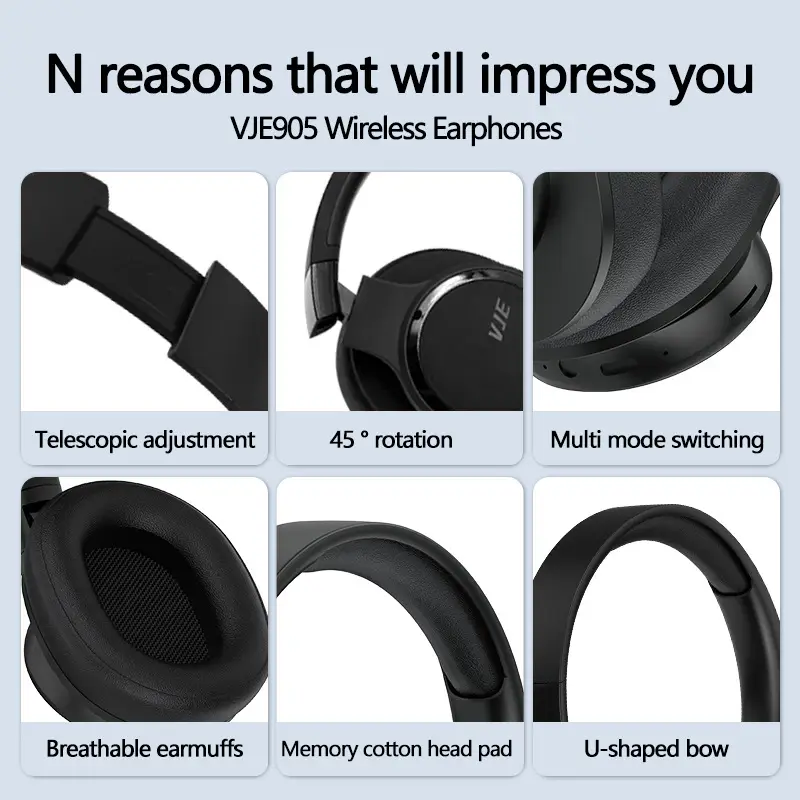 Pink Bluetooth Headset Full Ear Heavy Bass Wireless - Image 4