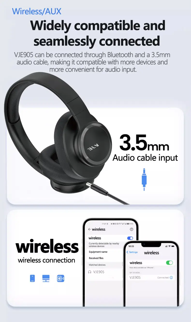 Pink Bluetooth Headset Full Ear Heavy Bass Wireless β feature 13