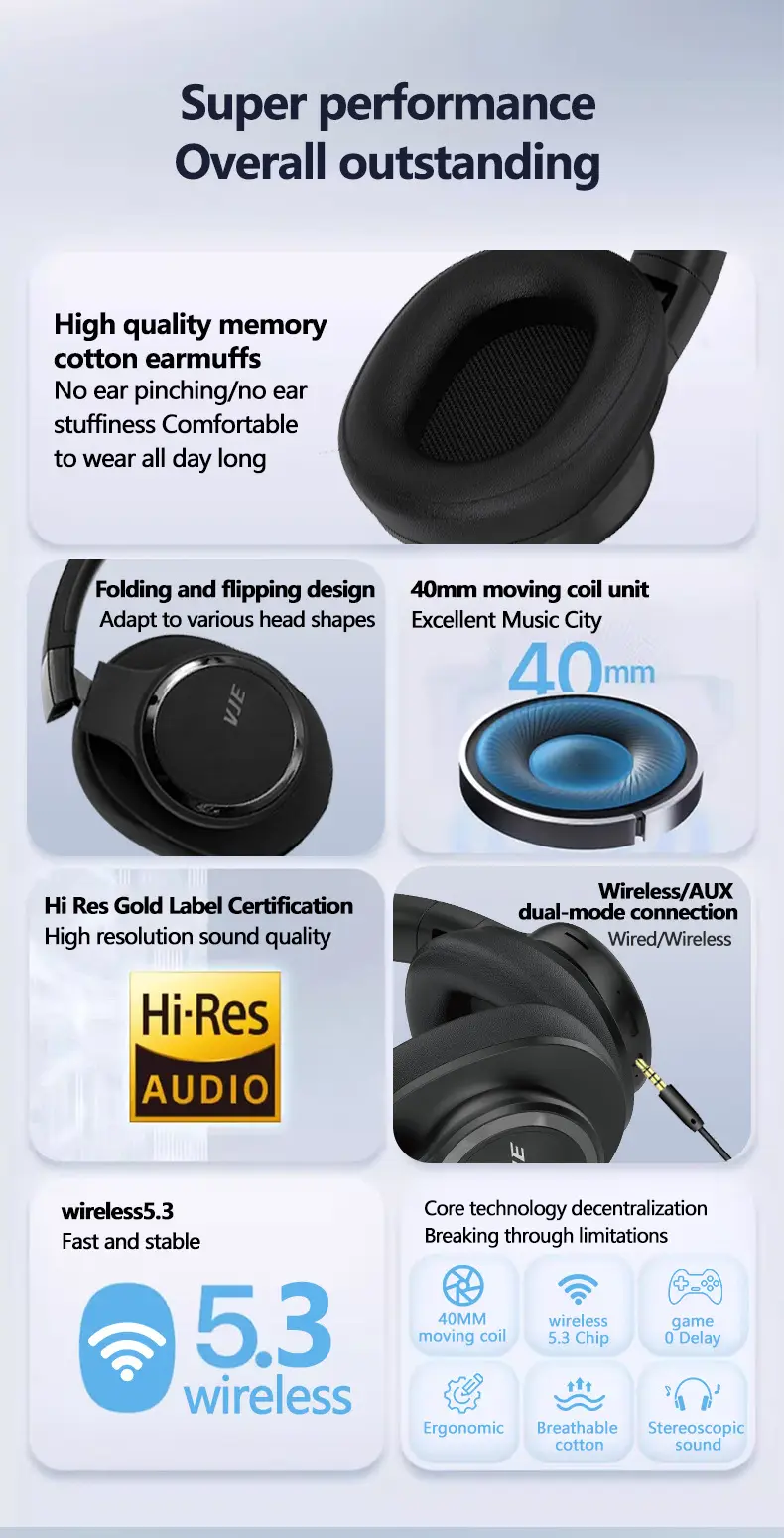 Pink Bluetooth Headset Full Ear Heavy Bass Wireless β feature 4
