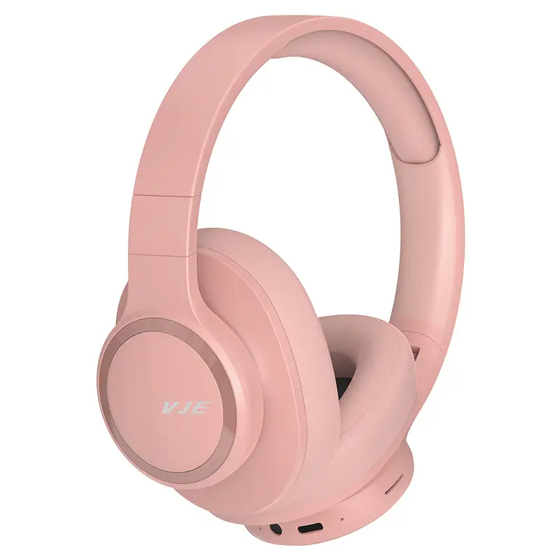 Pink Bluetooth Headset Full Ear Heavy Bass Wireless - Image 2