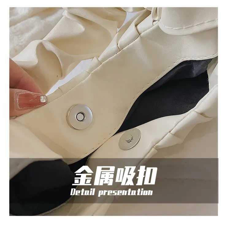 Cloud Pleated Women's Bag Black White 2023 — feature 11