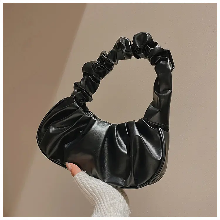 Cloud Pleated Women's Bag Black White 2023 — feature 37