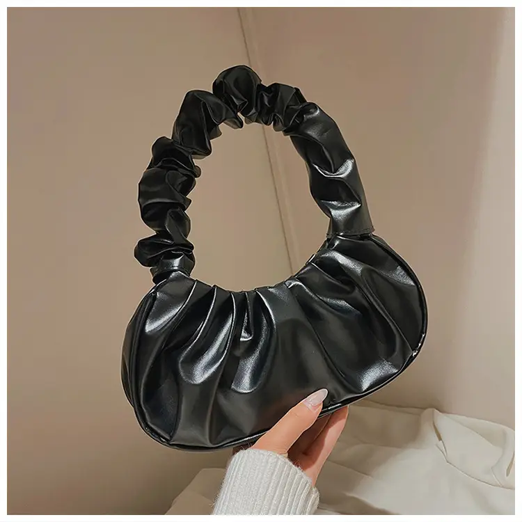 Cloud Pleated Women's Bag Black White 2023 — feature 38