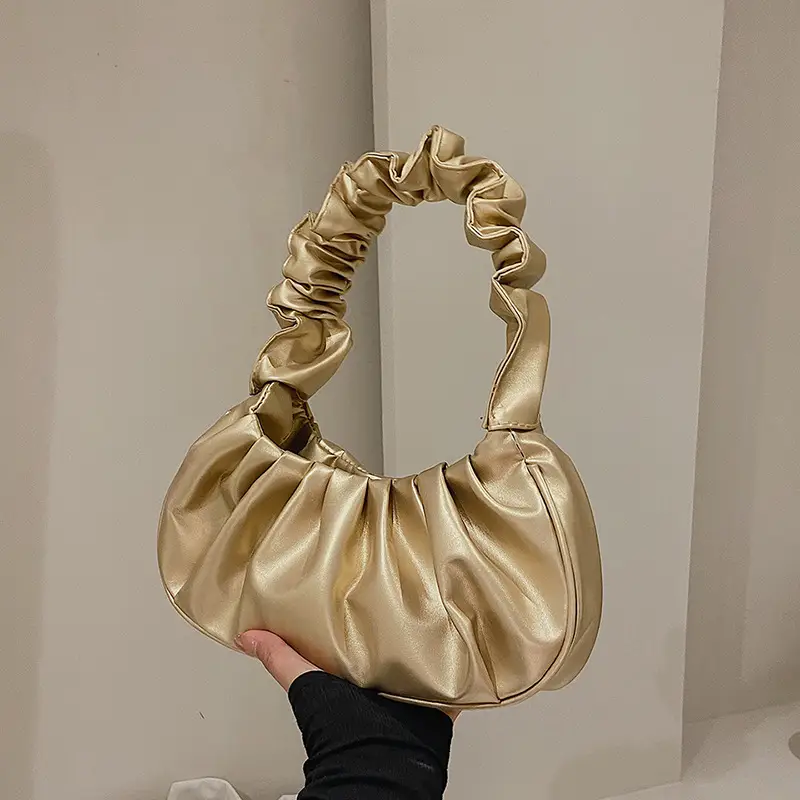 Cloud Pleated Women's Bag Black White 2023 - Image 6