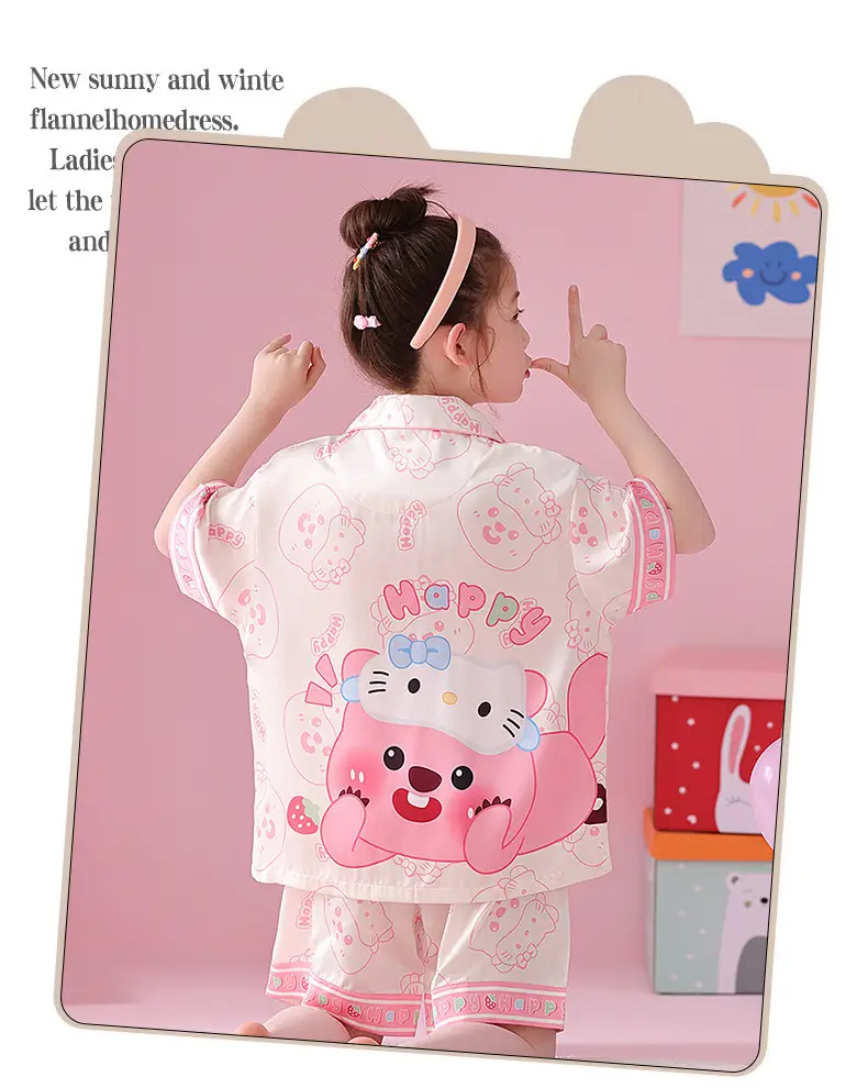 2025 Girls Summer Ice Silk Pajamas Medium to XL — feature 11
