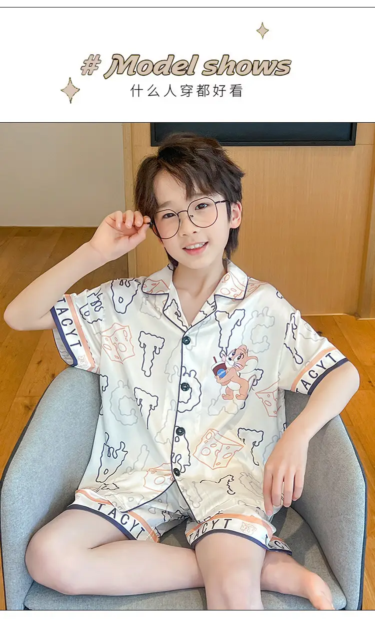 2025 Girls Summer Ice Silk Pajamas Medium to XL — feature 26